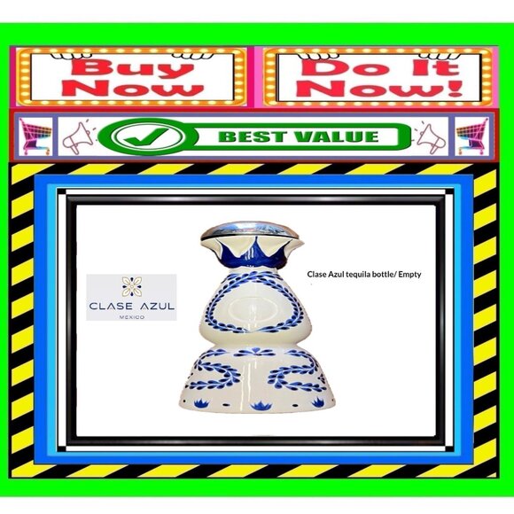 🛑 CLASE AZUL Tequila ➕🆒 EMPTY BOTTLE Painted Reuseable DISPLAY 💸BUY NOW‼️🟢 - Picture 9 of 16